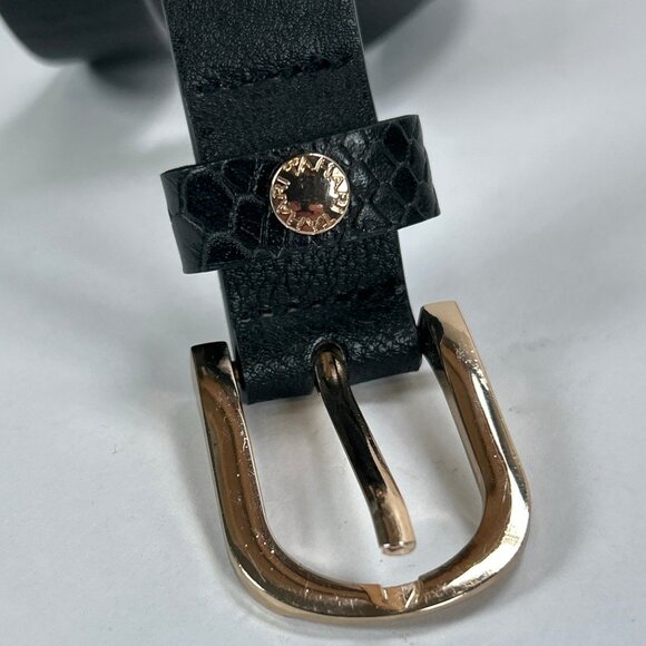 Tahari Vegan Leather Belt Gold Toned Buckle - Picture 5 of 7